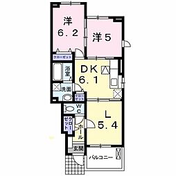 ヴェルデンスF 2LDKの間取図画像