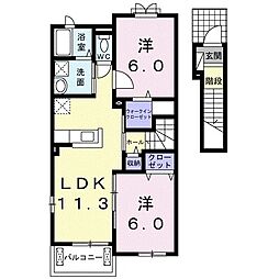 グレイスウインド 2LDKの間取図画像
