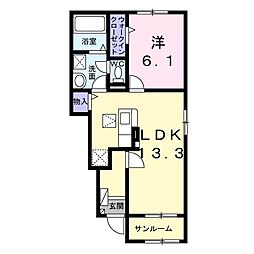 メゾン・ボヌールII 1LDKの間取図画像