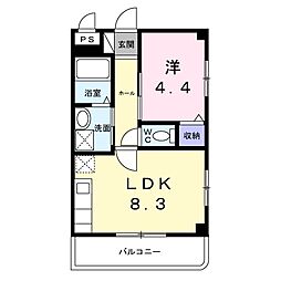 セレーノ 1階1LDKの間取り