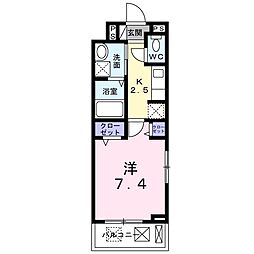 レジデンス　モーヴ 2階1Kの間取り