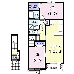 エンブレイス2 2LDKの間取図画像