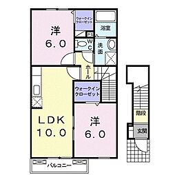 レアルカーサ 2LDKの間取図画像