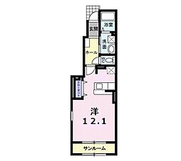 ベル・エアー ワンルームの間取図画像