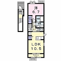 プラシード神明 1LDKの間取図画像