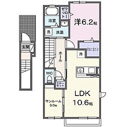 フェリス エス 1LDKの間取図画像