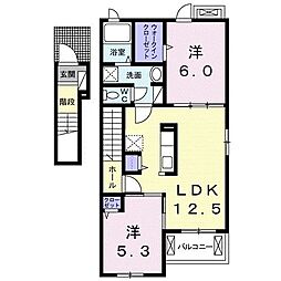 エル2 2LDKの間取図画像