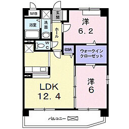 ニュー平地 2LDKの間取図画像