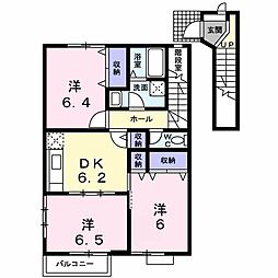 ウィル 2階3DKの間取り