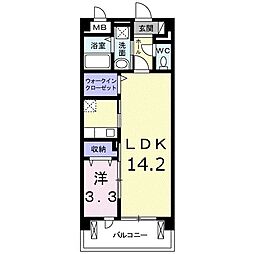 フィオーレヤマト 1LDKの間取図画像