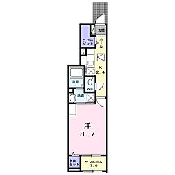 シャトル青葉 1Kの間取図画像