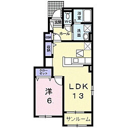 サニーハイツSEINAI4 1LDKの間取図画像