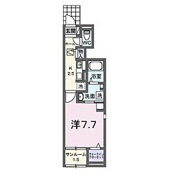 ベルファニー ショウワ B 1Kの間取図画像