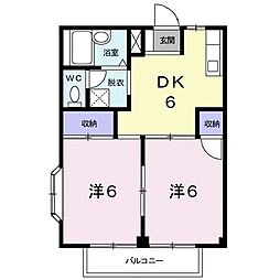 シティハイツ今之浦C 2DKの間取図画像
