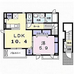 メゾンドカラン3 1LDKの間取図画像