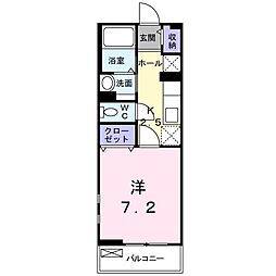 グランツ・アイン 2階1Kの間取り