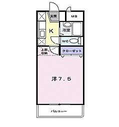 GRACE.ONE 1Kの間取図画像