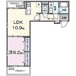 ヴィラビスタ 1LDKの間取図画像