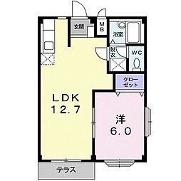 エルディムセブン 1LDKの間取図画像