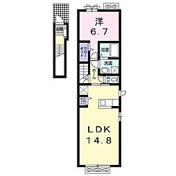 ビバリーホームズF棟 1LDKの間取図画像
