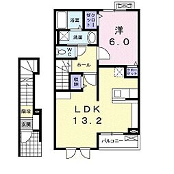 レオーネ 2階1LDKの間取り