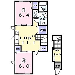 ヴィラ・フォレスト 2LDKの間取図画像