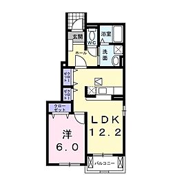 ラフレシールB 1LDKの間取図画像