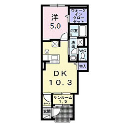プラシード 1LDKの間取図画像