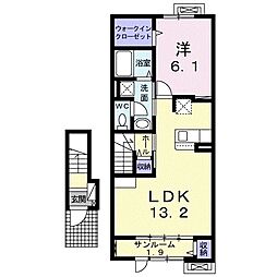 プラシード 1LDKの間取図画像