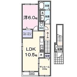 CieloVistaBlanca 1LDKの間取図画像