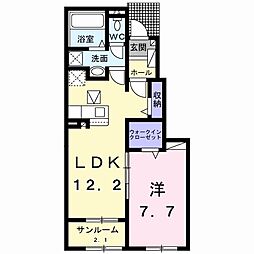 ランス B 1LDKの間取図画像