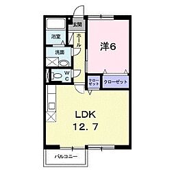 イプシロンＢ 2階1LDKの間取り