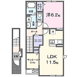 ヴィオラ1 1LDKの間取図画像