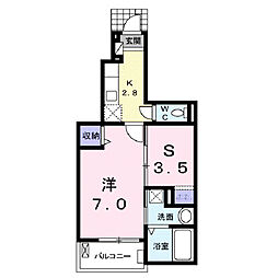 エスポワール1 1SKの間取図画像