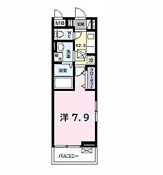 スターレ・ストーネ 1Kの間取図画像