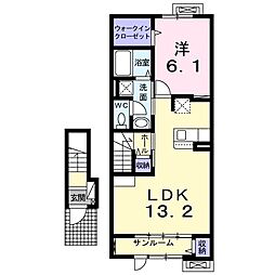 コンフォルト中道 1LDKの間取図画像