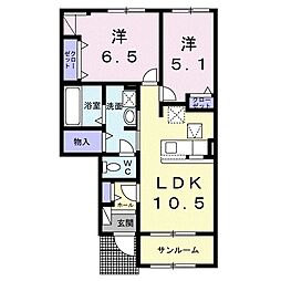 パークアヴェニュー 2LDKの間取図画像