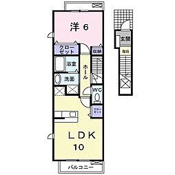 リベラシオン2 1LDKの間取図画像