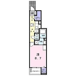 ミ・リブロ彦根駅北弐番館 1Kの間取図画像