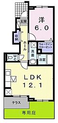 シエル・エトワーレ 1LDKの間取図画像