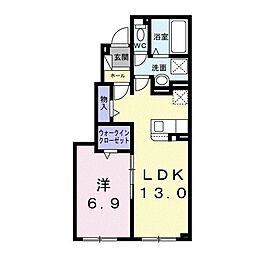 ホワイトオーシャン 1LDKの間取図画像
