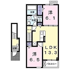 ソレアードII 2LDKの間取図画像