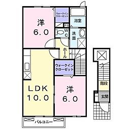 和B 2LDKの間取図画像