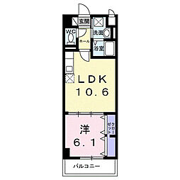 ヴァンベェール25 1LDKの間取図画像
