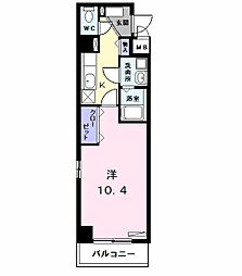 トロント中村公園 4階1Kの間取り