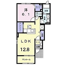 サンライズA 1LDKの間取図画像