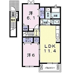 グランドゥールソフィア1 2LDKの間取図画像