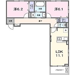 プラシードセレノカーサ3 2LDKの間取図画像