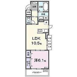 サンライズメゾン 1LDKの間取図画像