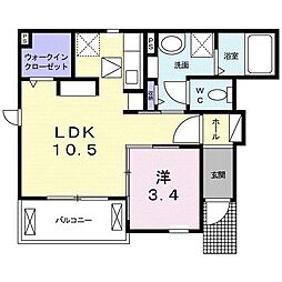 サンココネ 1LDKの間取図画像